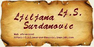 Ljiljana Surdanović vizit kartica